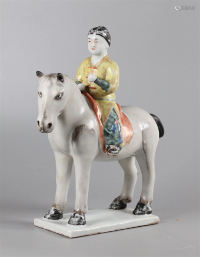 Chinese porcelain horse and rider, possibly 19th c.