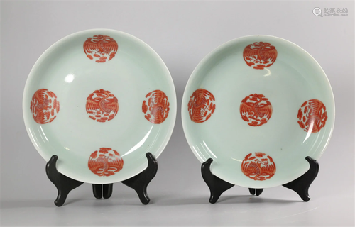 pair of Chinese porcelain plates, possibly 19th c.