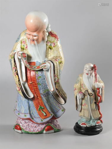 2 Chinese porcelain immortals, possibly 19th c.