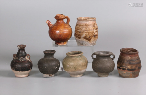 Asian ceramic jars & vessels, possibly 15th/16th c.