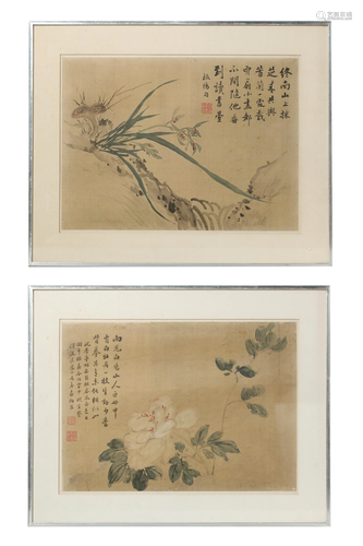 pair of Chinese paintings, possibly 19th c.