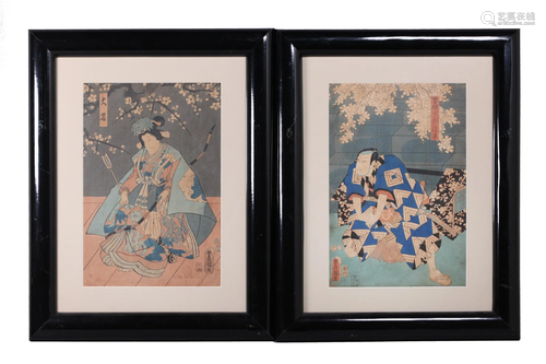 2 Japanese woodblock prints