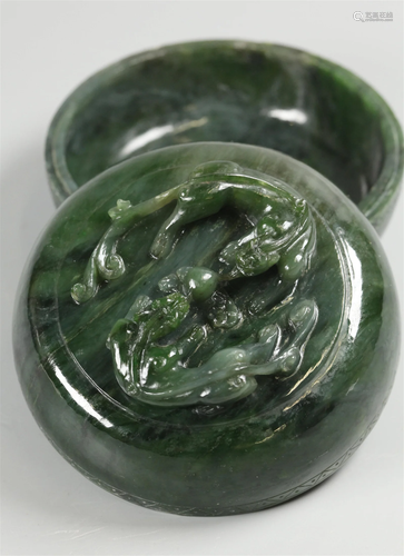 Chinese spinach jade cover box