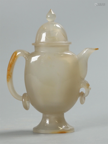 Chinese agate teapot, possibly 19th c.