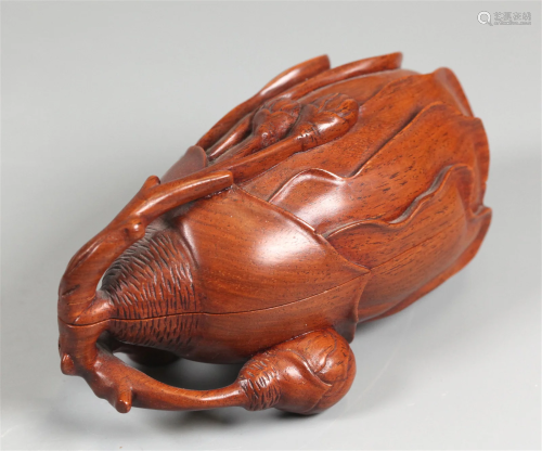 Chinese wooden fruit form box, possibly 19th c.