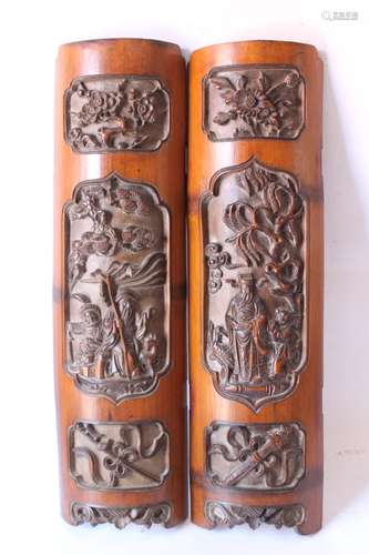 Pair of Chinese Bamboo Panel