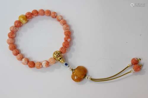 Chinese Coral Beads Bracelet