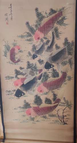 Chinese Ink Color Scroll Printing