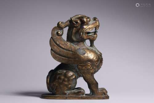 Chinese Gilt Bronze Beast