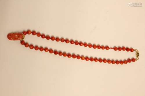 Coral Pendant Necklace