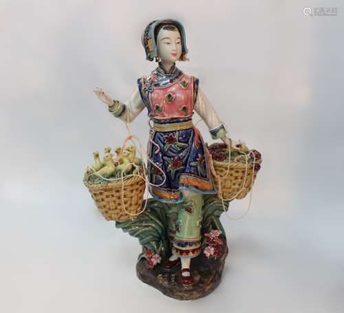 Chinese Famille Rose Porcelain Figurine