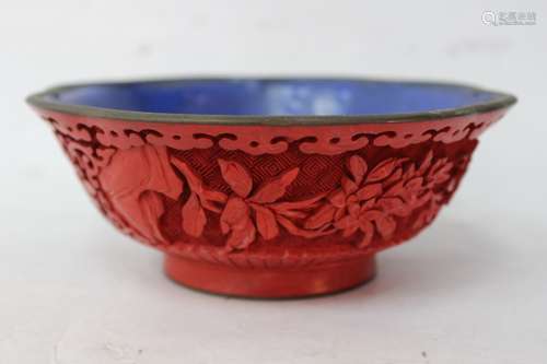 Chinese Cinnerbar Bowl