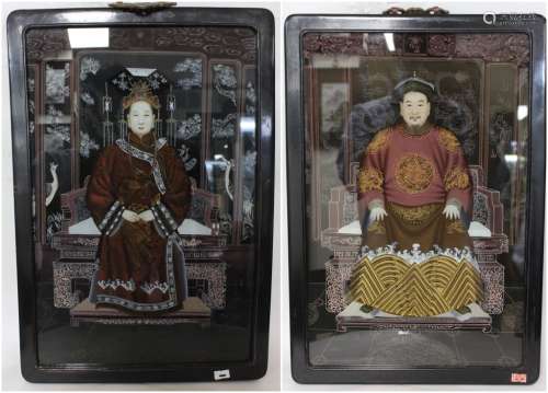 Two Chinese Reverse Glass Painting