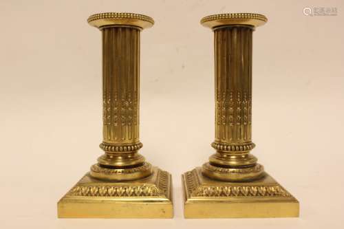 Pair of Bronze Candle Stick, 19th.C