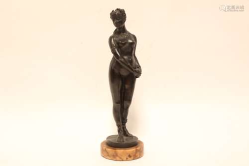 Fine Bronze Nude Bust on Marble Base