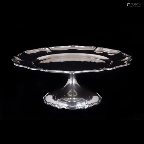 A Shreve & Co sterling cake stand