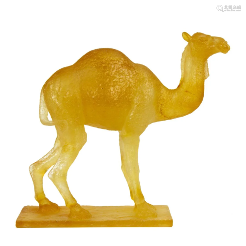 A Daum pate de verre model of a camel