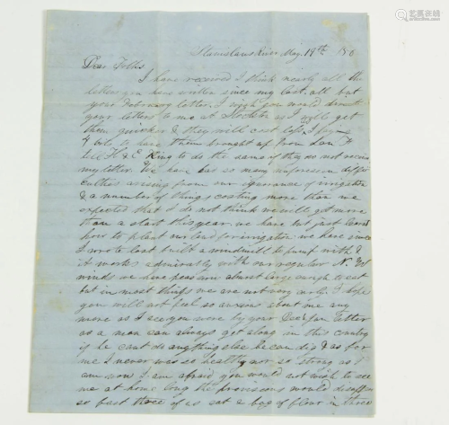 Historical Early California Gold Rush era letter dated 1850