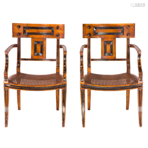 Pair of Michael Taylor Klismos chairs