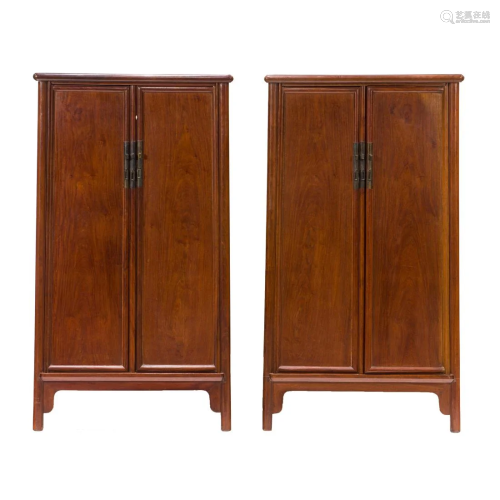 Pair of Chinese huanghuali cabinets