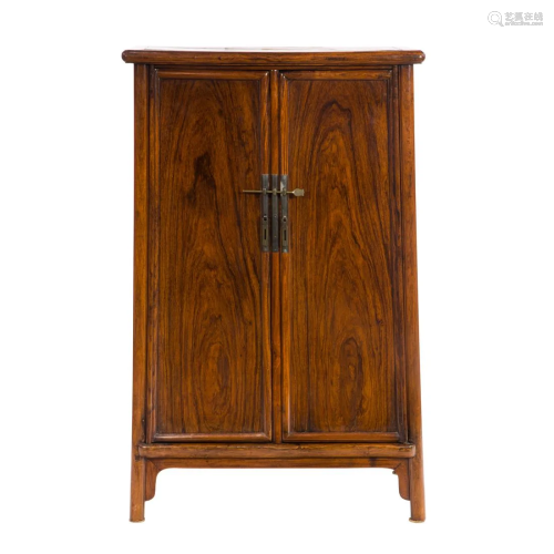 Chinese huanghuali rounded-corners cabinet