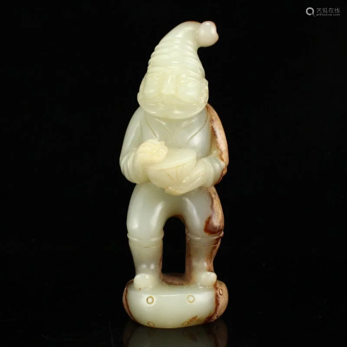 Vintage Chinese Hetian Jade Figure Statue