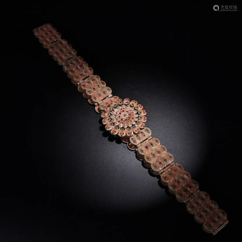 Vintage Openwork Chinese Hetian Jade Bracelet
