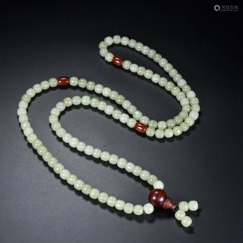 108 Beads Chinese Hetian Jade Prayer Necklace
