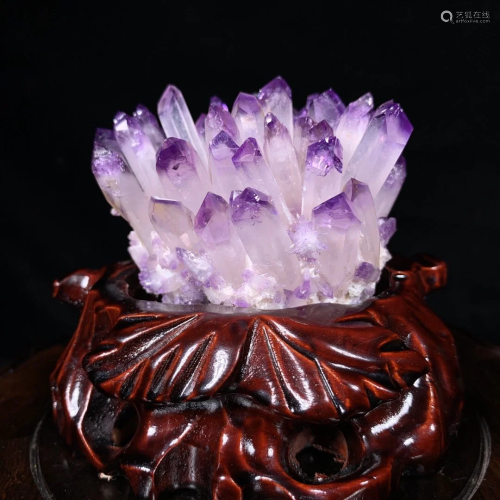 Beautiful Brazil Purple Crystal Original Stone Statue