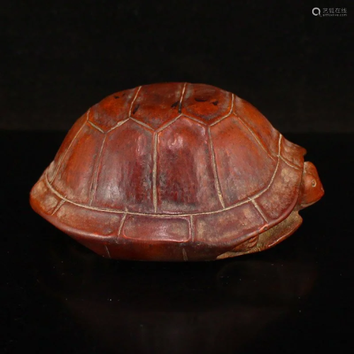 Vintage Chinese Bamboo Long Life Turtle Statue
