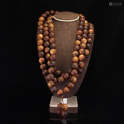 20 MM 108 Beads Chinese Chenxiang Wood Prayer Necklace