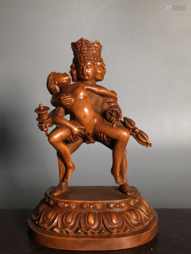 Chinese Boxwood Wood Carved Figure Statue