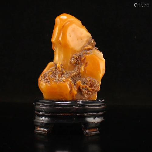 Chinese Qing Dynasty Tianhuang Stone Pine Tree & Sage St...