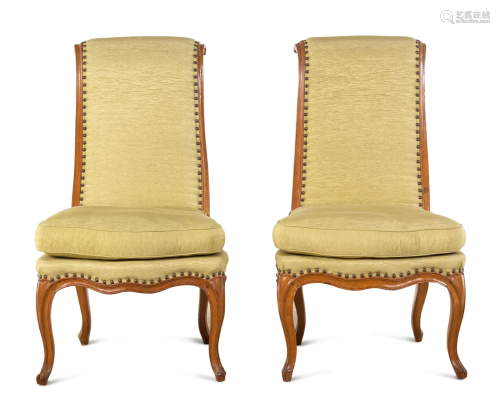 A Pair of Louis XV Carved Beechwood Side Chairs en Ottomane ...