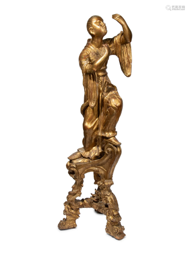 A Venetian Giltwood Chinoiserie Figure