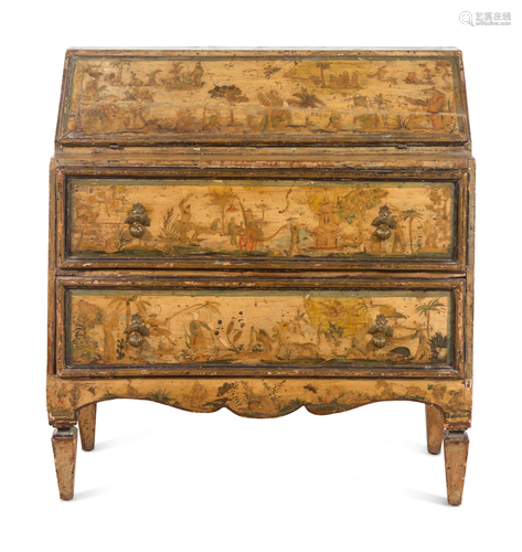 A Venetian Painted Secretary Bureau