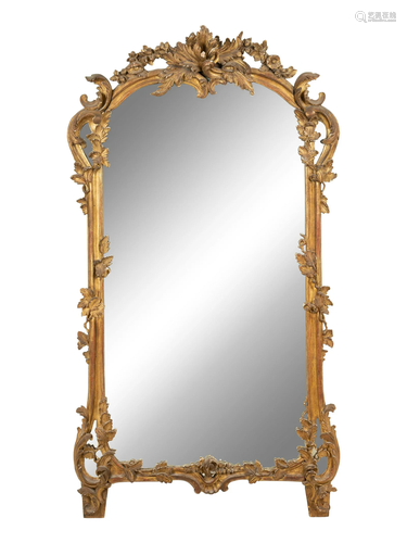 A Rococo Style Giltwood Mirror