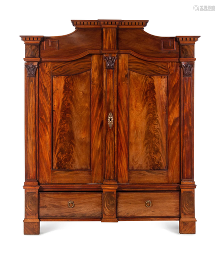 A Continental Mahogany Armoire