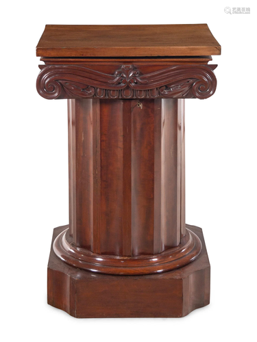 A German Mahogany Pedestal Washstand