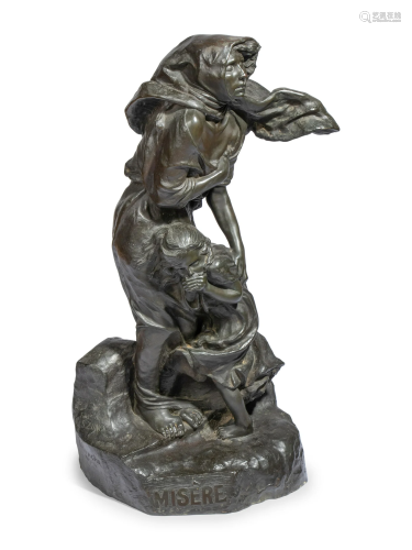 A Large Continental Bronze Figural Group