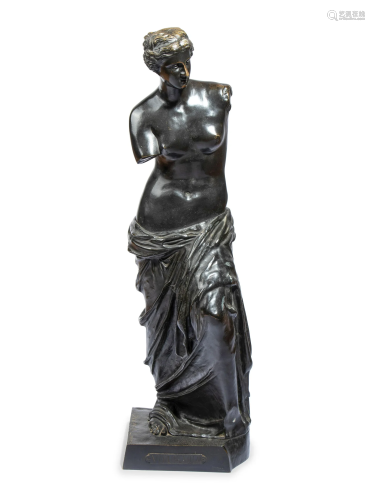A Large Patinated Bronze Figure of Venus