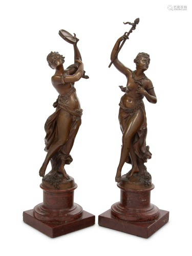 A Pair of Continenetal Bronze Figures of Dancers