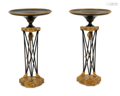 A Pair of Grand Tour Gilt and Patinated Bronze Atheniennes