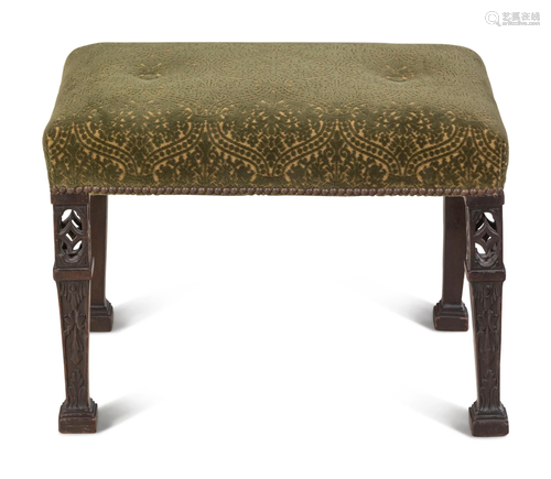 A George III Pierce Carved Walnut Stool