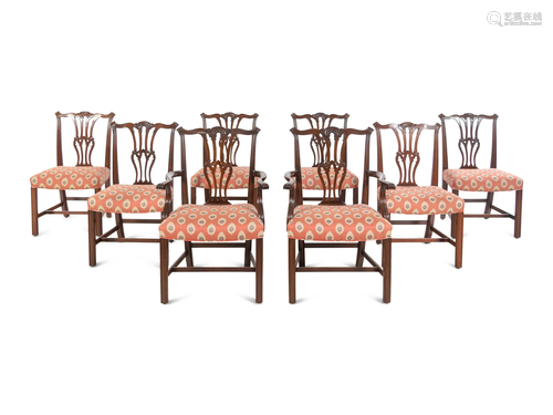 A Set of Eight George III Style Mahogany Dining Chairs