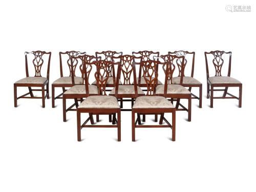 A Set of Thirty George III Style Mahogany Dining Chairs
