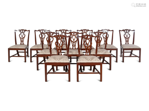 A Set of Thirty George III Style Mahogany Dining Chairs