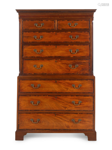 A George III Mahogany Chest-on-Chest