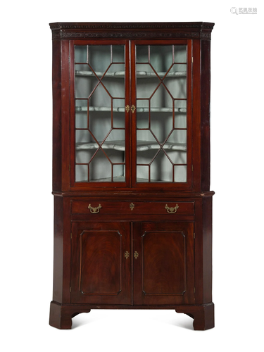 A George III Mahogany Corner Cabinet