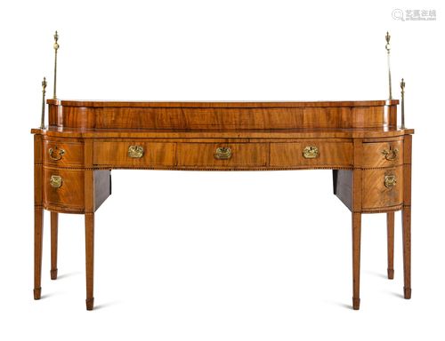 A Federal Sawtooth Ebony-Banded Birch Sideboard